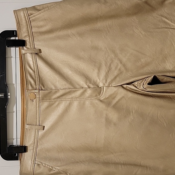 Halogen Gold Metallic High Rise Straight Leg Pants Size 14 NWT - Picture 2 of 8